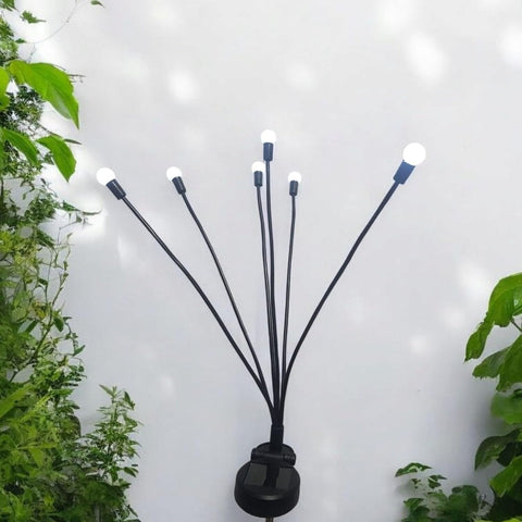 Divas World Decorative 6-Branch Solar Garden Lights Outdoor, 70cm Tall LED Pathway Lighting for Yard/Driveway/Patio, Weatherproof Dusk to Dawn Auto Operation, Warm White Solar Stake Lights