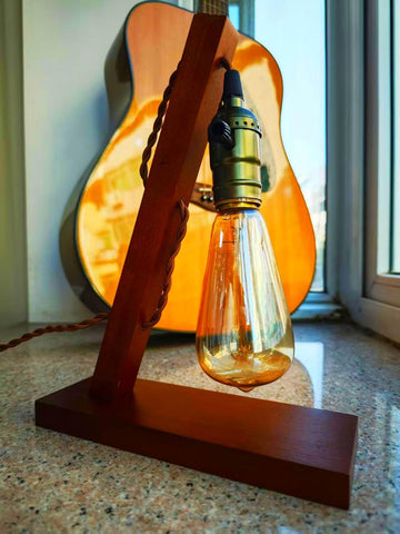 XIHOME Retro Wood E27 Edison Table Lamp – Vintage Industrial Desk & Bedside Light for Home, Office, Café & Studio - Add Vintage Character to Any Corner