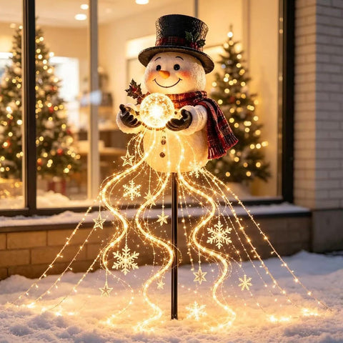 Christmas Walkway Lights Snowman Stake Solar String Light