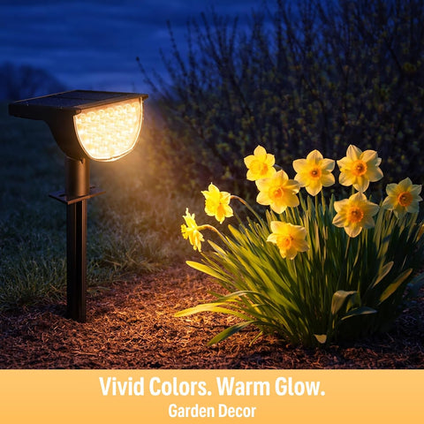 GKGG Solar Lights Outdoor Waterproof IP65, 76 LED 3 Lighting Modes Solar Spot Lights Yard Garden Landscape Pathway Outdoor Lights (Warm White, 4 Pack)