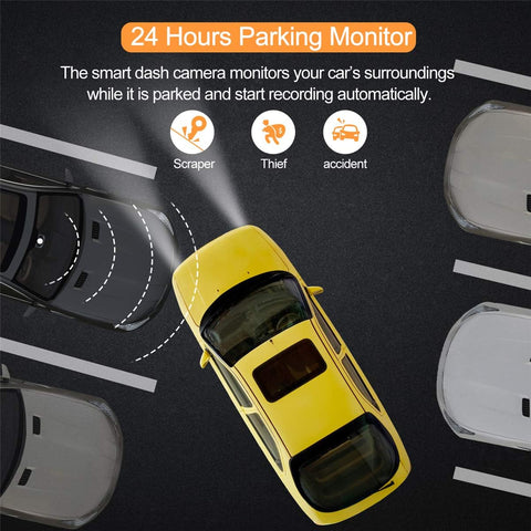 ORSKEY Dual Dash Cam Front and Rear 1080P Full HD Car Camera with Sony Sensor, 170° Wide Angle, Loop Recording, G-Sensor, Parking Monitor & 32GB SD Card Included