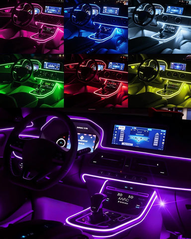 5M USB EL Wire Car Interior Lights – Multi-Colour Flexible LED Strip with APP Control, Dashboard Ambient Lighting for Cars, Trucks & Vans