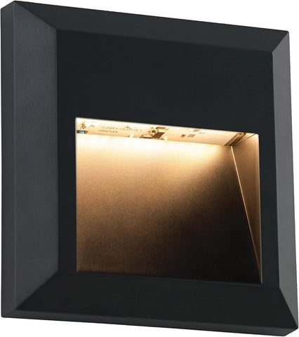 National Lighting Severus Black Finish Indirect Warm White LED Outdoor Square Guide Pathway Driveway Wall Light IP65 Rated