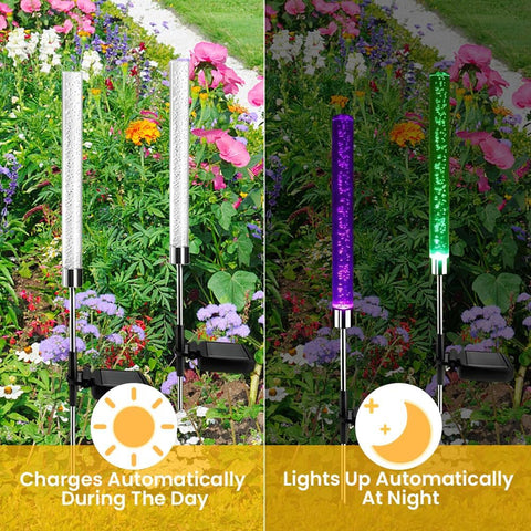 2pcs Solar Lights Outdoor Garden Stake for Yard Patio Lawn Courtyard