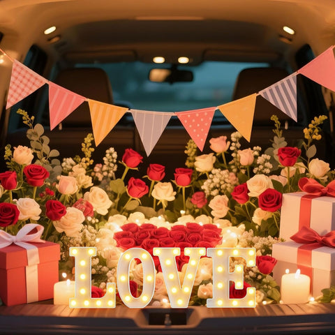Ledido LED Light Up Marquee Letters Sign - Cool & Warm Light up Letters for Birthday Decorations, LED Letter Lights for Proposal Wedding Grad Bar Home Bedroom Table Wall Party Decor, Letter N