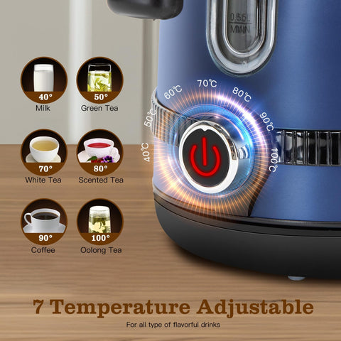 Taylor Swoden Electric Kettle 1.7L, 7 Variable Temperature 40°C–100°C, Fast Boil Quiet Kettle, Keep Warm 2 Hours, 2200W