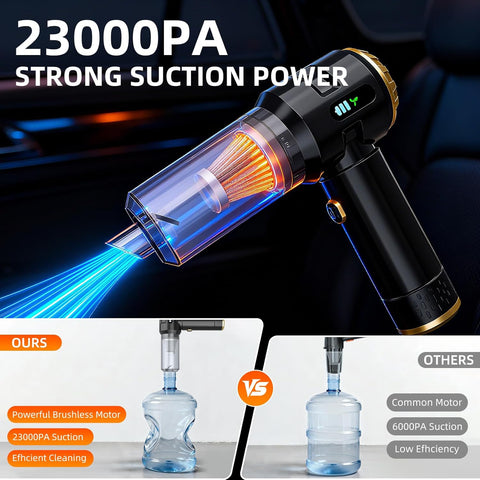 Handheld Vacuum Cleaner 23000Pa Cordless Car & Home Black Gold