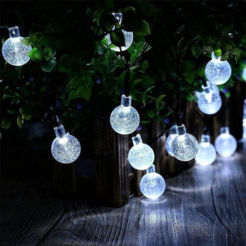 50 LED Solar Globe Fairy Lights - 8 Modes Waterproof String Lights with 800mAh Battery with Remote