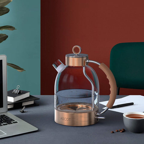1.5L Glass Electric Kettle – Tea Heater & Hot Water Boiler, BPA-Free, Auto Shut-Off & Boil-Dry Protection – Rose Gold