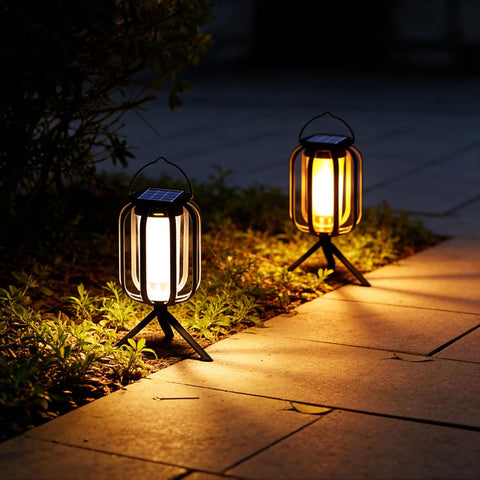 2 Pack LED Solar Light with Flickering Flame Effect and Waterproof Design for Garden Pathway Lighting Solar
