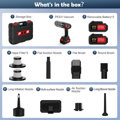 Handheld Cordless Vacuum Cleaner Black – Portable Car & Home Vacuum