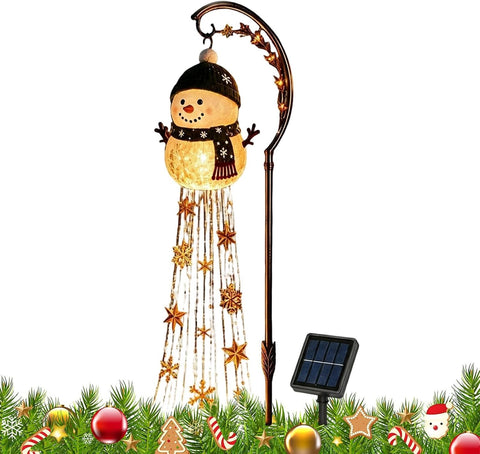 Solar Christmas Lights Outdoor LED Snowflake Patio Stake Lamp