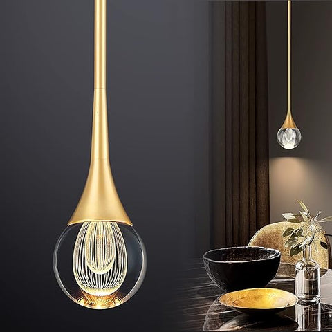 Vintage Raindrop Glass Chandelier - Adjustable Bronze Pendant Light