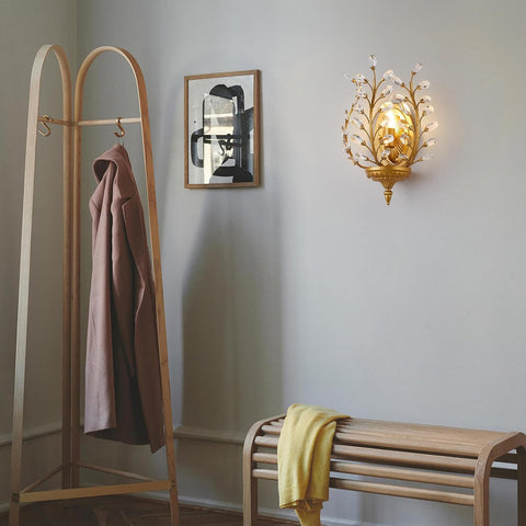 Ganeed Crystal Wall Light 1-Light Gold Vintage E14