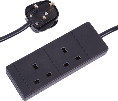 PRO ELEC 2 Socket Extension Lead 10m Black