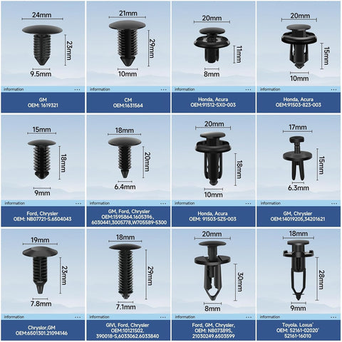 240PCS Car Push Retainer Clips & Auto Fasteners Assortment Set