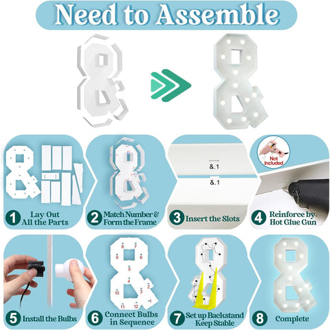 4FT LED Light Up Letter "&" – Party Decoration Marquee Sign