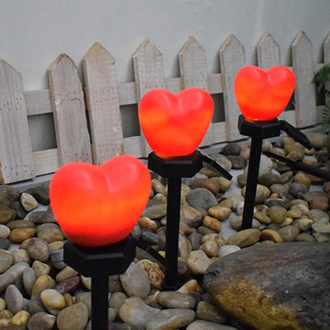 LED Solar Heart Garden Stake Light, Outdoor Décor Yard Patio, Romantic Outdoor Lawn Light | Driveway Balcony Illuminating Nights with Love Waterproof Garden Illumination Elegance Dusk-to-Dawn