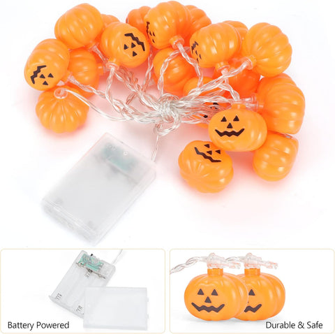 Halloween Pumpkin String Lights 3m 20 LED Indoor Outdoor Decoration