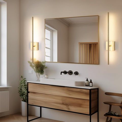 Battery Operated Wall Lights Indoor – 2 Pack USB Rechargeable LED Wall Lamps with Remote, Dimmable Gold Modern Wall Sconces