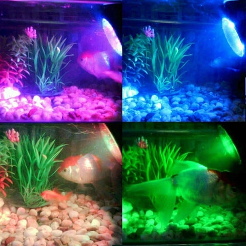 Waterproof Underwater Spot Lights Multicolour RGB Aquarium Lights with Remote Control – IP68 LED Pond, Fish Tank & Pool Lighting, UK Plug, Set of 4