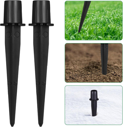 HEALLILY 10pcs Aluminum Outdoor Light Stakes Replacement, Yard and Pathway Solar Light Poles, Metal Ground Spike Set for Garden and Lawn Lighting