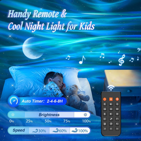 Ceiling Star Projector Lights with 180 Modes, Bluetooth White Noise Night Light, Remote Timer Sensory Lighting for Bedroom, Parties & Christmas Gifts