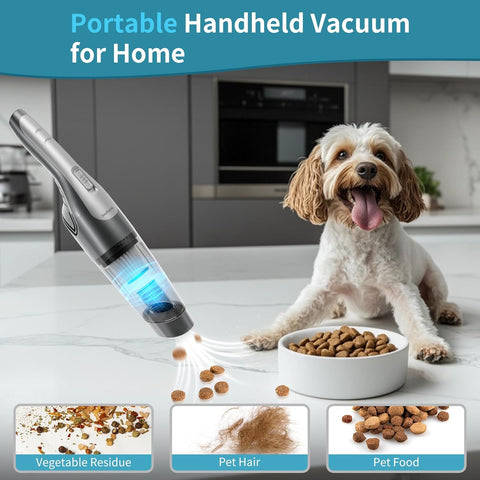 Cordless Car Vacuum Cleaner Grey – Powerful 9Kpa Suction, 20Min Runtime