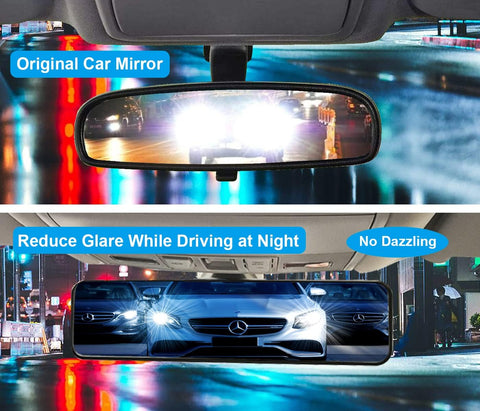 Kitbest 290mm Anti Glare Panoramic Rear View Mirror