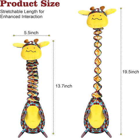 PUHOHUN Giraffe Squeaky Dog Chew Toy Large Interactive