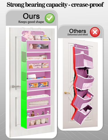 KYEVIS Over The Door Storage Organiser, 5 Shelves with 10 Mesh Pockets, Dark Grey – Keep Baby Essentials Neatly Within Reach