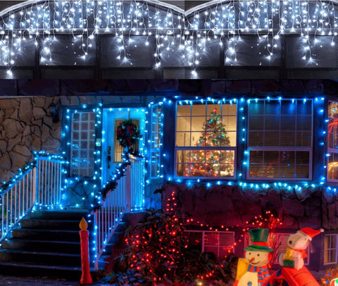 960 LED Icicle Outdoor Christmas Lights – 31.75m Cool White LED Christmas String Lights with 8 Lighting Functions for Indoor & Outdoor Festive Decoration - Turn Empty Edges Into a Winter Glow