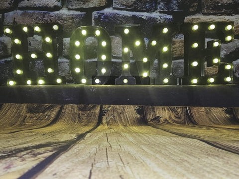 Black Alphabet Marquee Letters LED 26 Alphabet Light Up Letters with Diamond Bulb Battery Powered Led Letter for Wedding Birthday Christmas Home Bar Decoration Party Night Light (Black Letter H)