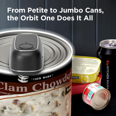 Kitchen Mama Orbit One Rechargeable Can Opener – Black, Hands-Free