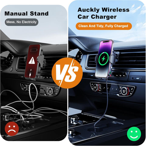 Auckly 15W Wireless Car Charger Mount