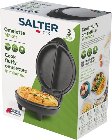 Omelette Maker – Non-Stick Deep Fill Plates, Double Egg Cooker for 2 Omelettes, Fast Heat Up, Easy Clean, 750W, EK2716