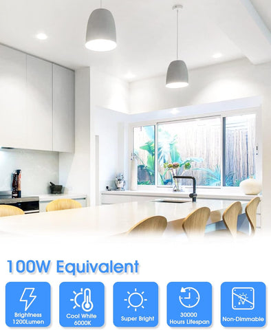 Bayonet Light Bulbs, 100W Equivalent B22 LED Bulbs Bayonet, 6000K Cool White, 1200LM, 13W Daylight Bulbs BC GLS A60 Energy Saving for Chandelier, Living Room, Non-dimmable, Pack of 3 [Energy Class F] Visit the Flaspar Store