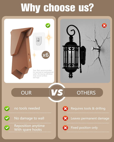 No-Drill Reindeer Wall Light LED Night Lamp with Remote