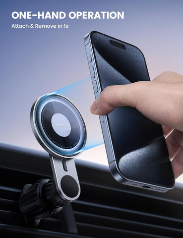 Lamicall MagSafe Car Mount Glass Panel – Metal Magnetic Phone Holder Black