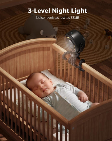 SWEETFULL Portable Pram Fan - 360° Rotating Baby Stroller Fan Clip On, 4000mAh Rechargeable 4-Speed Handheld Cooling, LED Display & Night Light for Buggy/Car Seat/Crib Travel Essentials