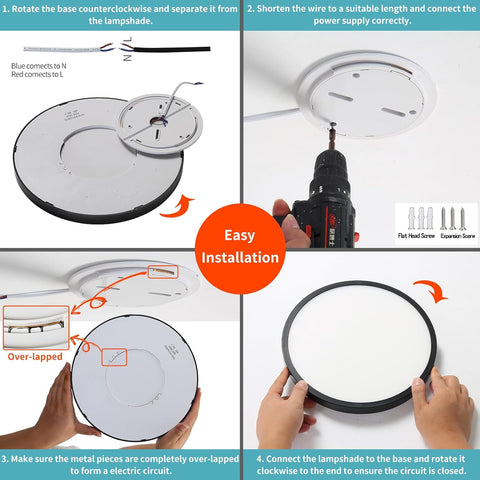 Slim profile LED ceiling light with 48W power


