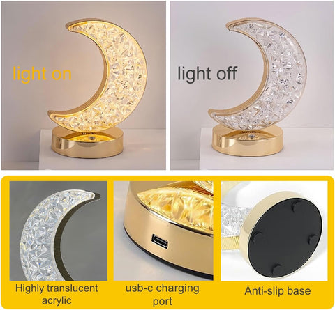 Decorative moon lamp used as part of Eid or Ramadan décor.

