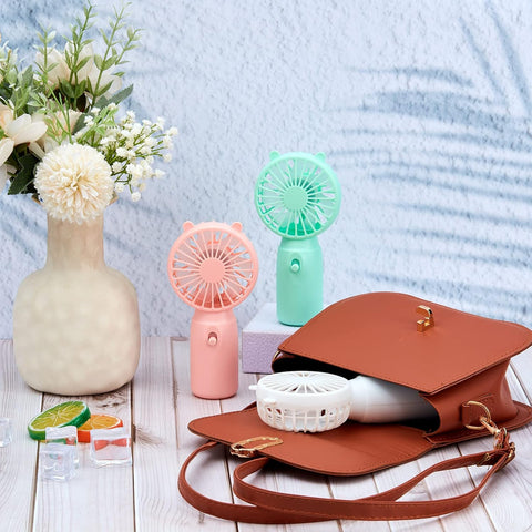 Mini Handheld Portable Fans Battery Operated Lightweight 3 Pack