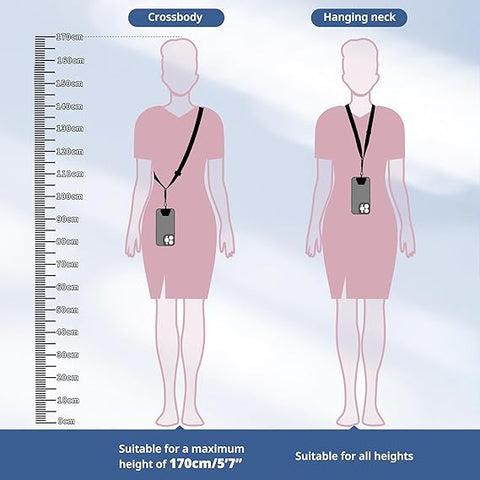 CACOE Universal Mobile Phone Chain with Adjustable Lanyard Black(2 Pcs)