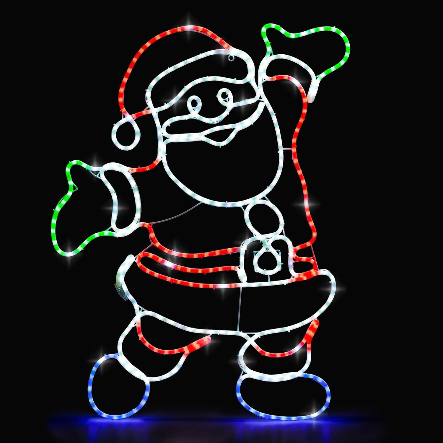 101cm Santa silhouette illuminated with bright LED festive lights
