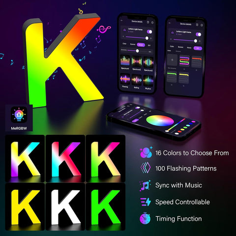 RGB LED Letter K Light USB APP Control