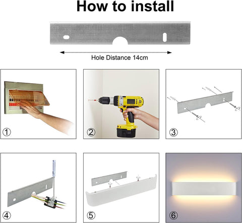 16W LED Wall Lights 40cm Up Down Warm White 2 Pack