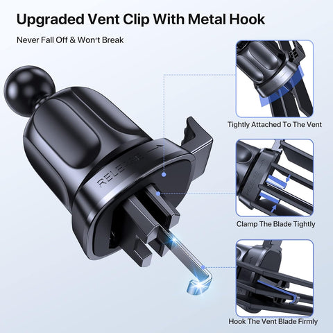 Miracase 4-in-1 Black Car Phone Holder 360° Rotatable Mount