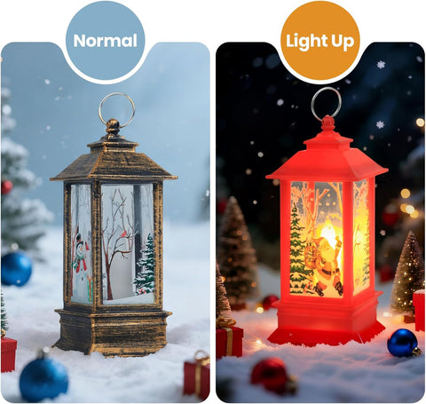 Lifreer 3PCS Christmas Lanterns – Outdoor LED Candle Lights with Elk, Snowman & Santa Designs