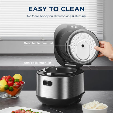 Midea 2L Rice Cooker with 9 Functions – Quick 30 Min Rice – Black